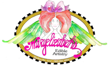 This is the logo for maryelizabeth's edibleart.