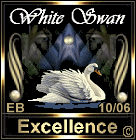 White Swan Award depicting a beautiful mute swan .