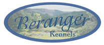 This is a thumbnail image of a logo designed by graphic artist, Elizabeth Bonerb for Berangér Kennels.