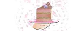 Click on the cake slice to go to the cake gallery pages.