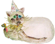 Graphic of Siamese cat cake.