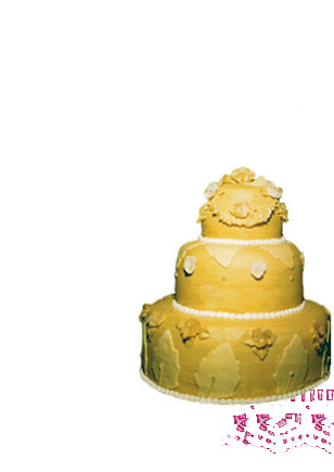 Image of cake with yellow icing.