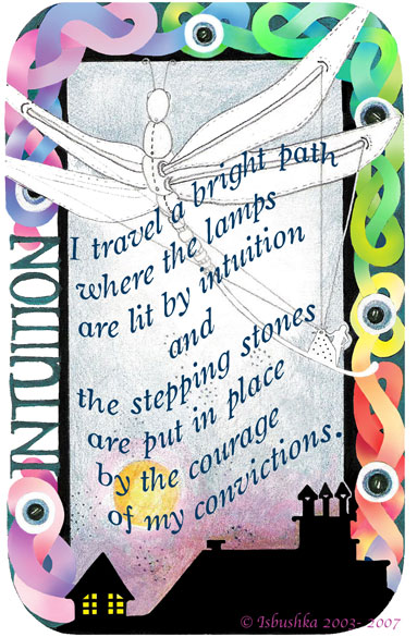 This is the fron of an affirmation card titled "Intuition".