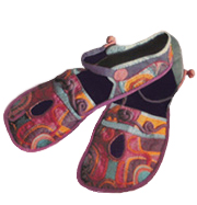 This is an image of appliqued shoes called the magic shoes.