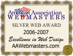 American Association of Webmaster's Silver Award badge