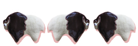 three classic buffalo shaped cookies