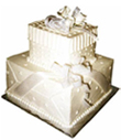 contemporary white package style cake